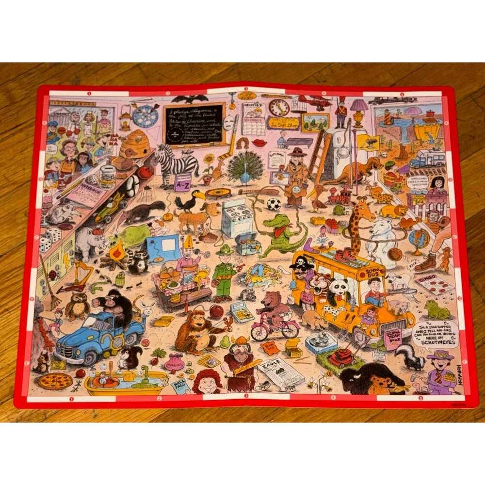 Vintage ScrutinEyes Junior Board Game Mattel Hersch 1990s Search and Find Kids G